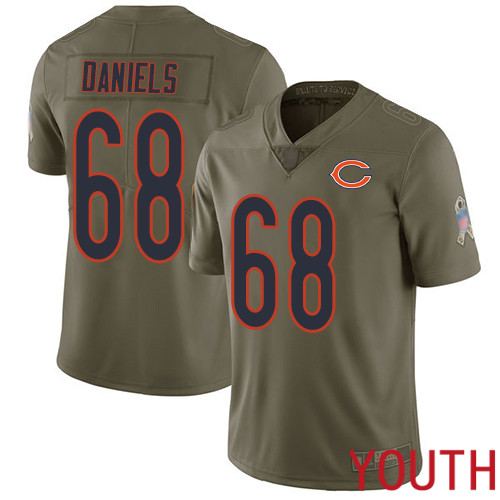 Chicago Bears Limited Olive Youth James Daniels Jersey NFL Football #68 2017 Salute to Service